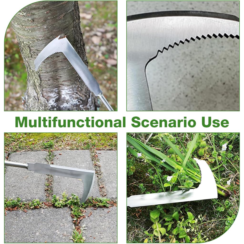 HASTHIP Gardening Hand Weeder 11.8'' Stainless Steel Weeder Utility Pointy Crack Weeder Tool Wooden Handle Sickle-shaped Serrated Blade Weeder Tool Gardening Tool Cracker Cleaning Tool HASTHIP Gardening Hand Weeder 11.8'' Stainless Steel Weeder Utility Pointy Crack Weeder Tool Wooden Handle Sickle-shaped Serrated Blade Weeder Tool Gardening Tool Cracker Cleaning Tool